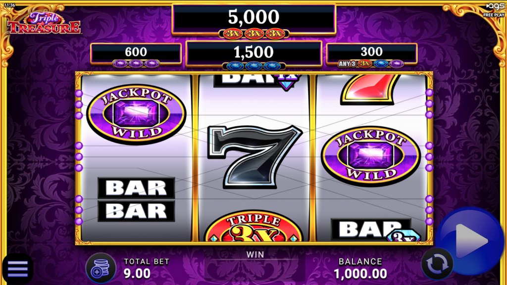 Triple Treasure slot machine reel set